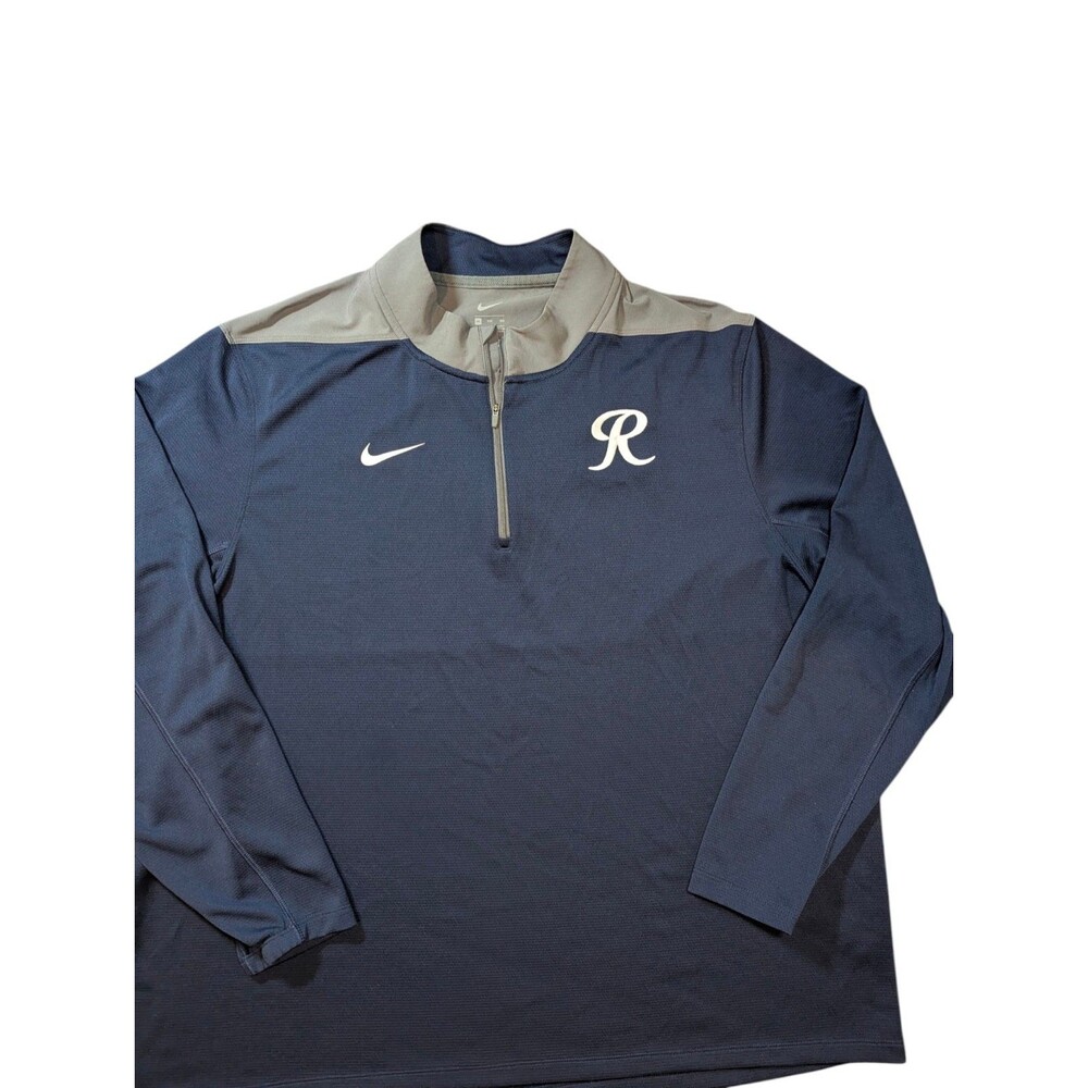 Nike Tacoma Rainiers Baseball Windbreaker Mens 3XL Blue Navy 1/4 Zip Pullover